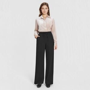 Women's Texture Pull-On Pants - Universal Thread™ Black L (3920)